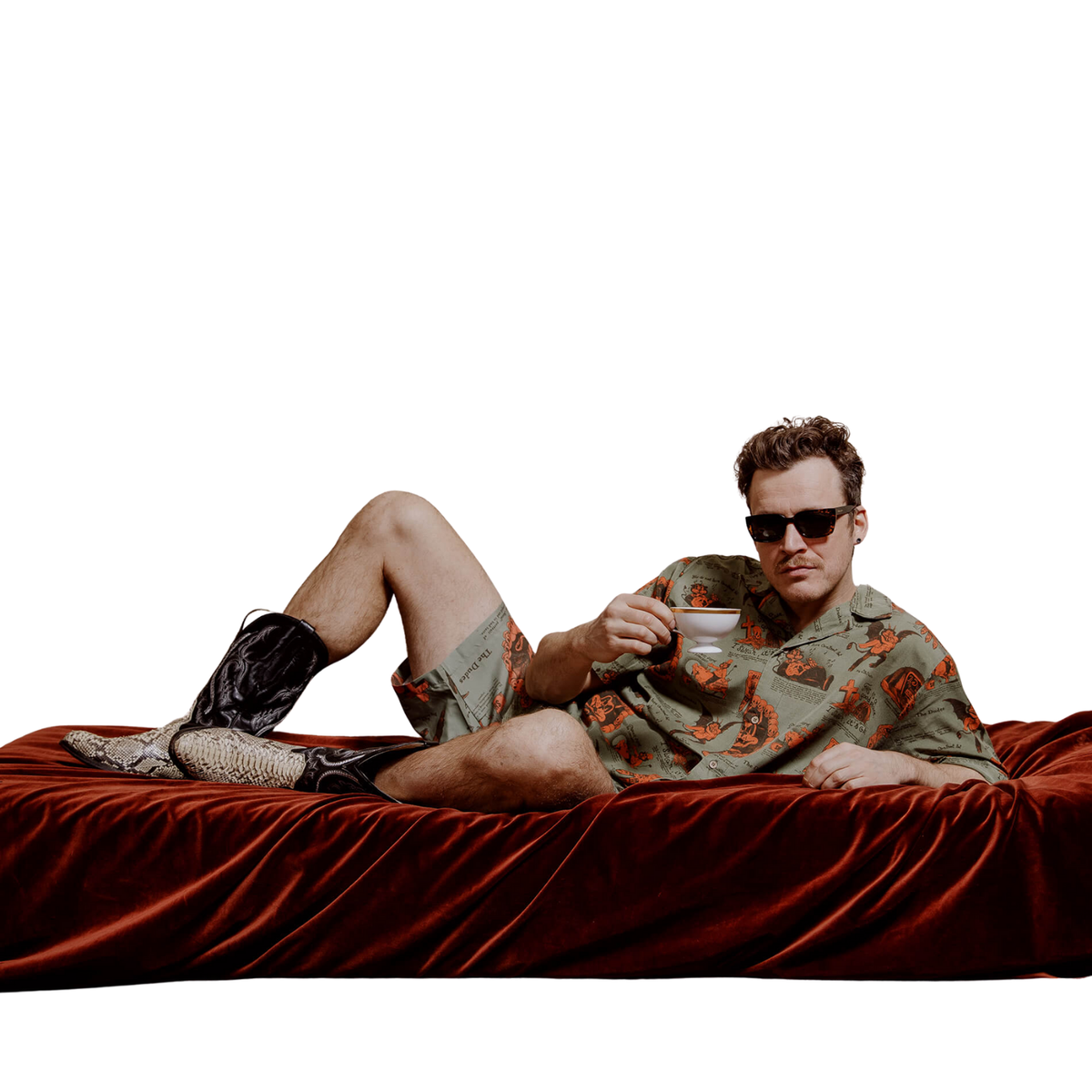 THE DUDES BEELZEBUD GREEN HAWAIIAN SHIRT - MULTI