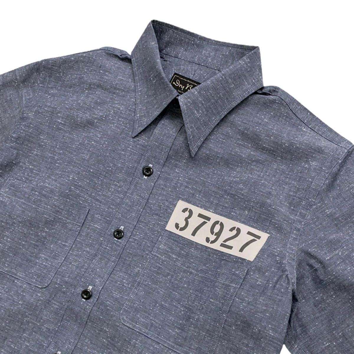 Dry Bones Chambray Work Shirt Andy — Blue — view 6