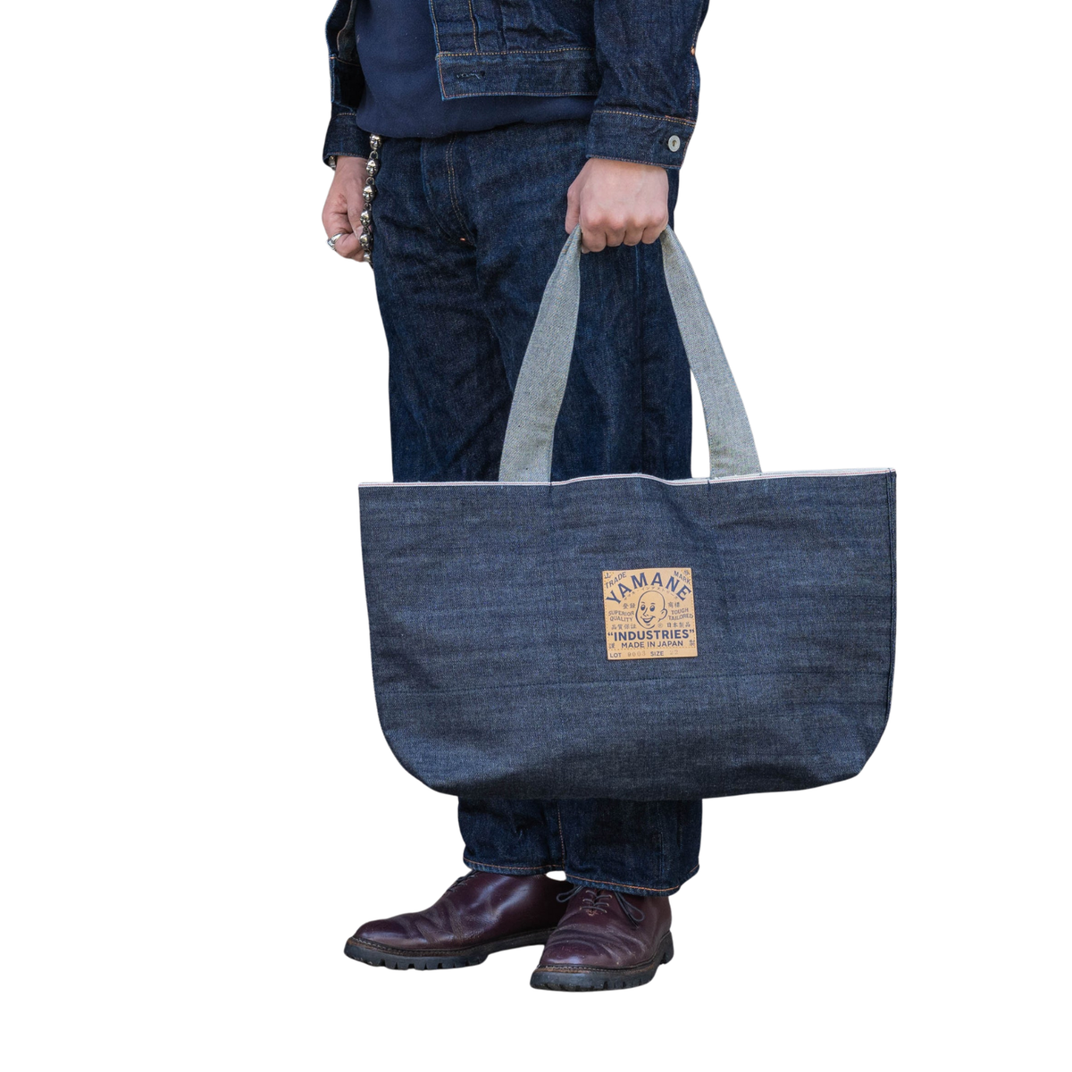Yamane LOT.9003 Denim One Piece Tote 22 Inch — Denim — front view