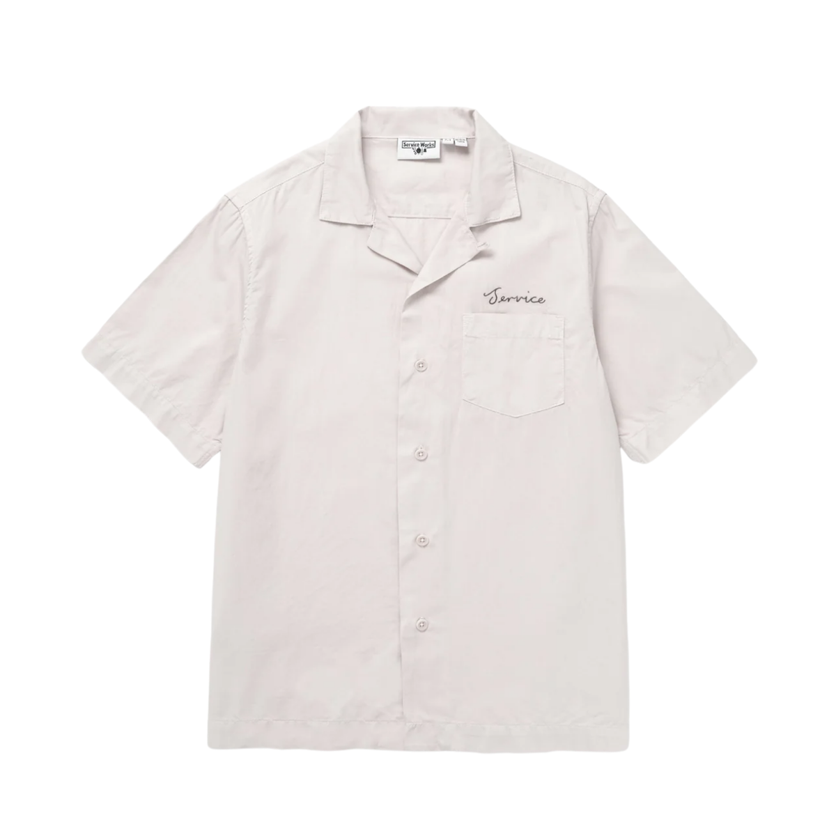 Service Works Script Resort Shirt — Salt — front view