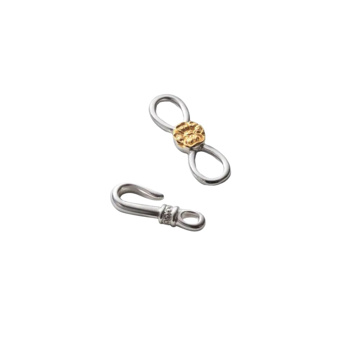 Saad Poppy End Hook Silver 925 K24 Gold Plated Necklace Parts — No Color — front view