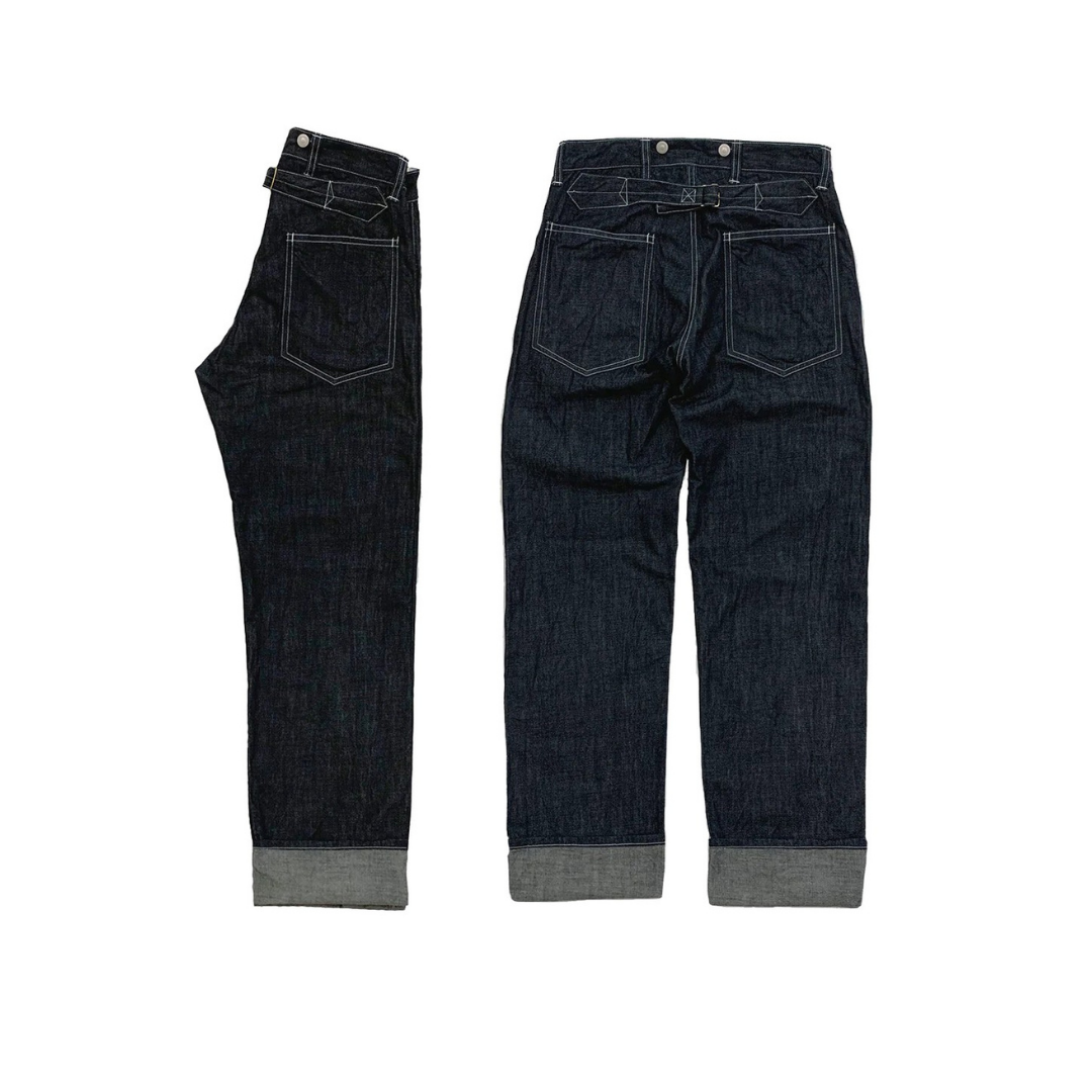 Dry Bones Army Denim Work Trousers — Indigo — view 2