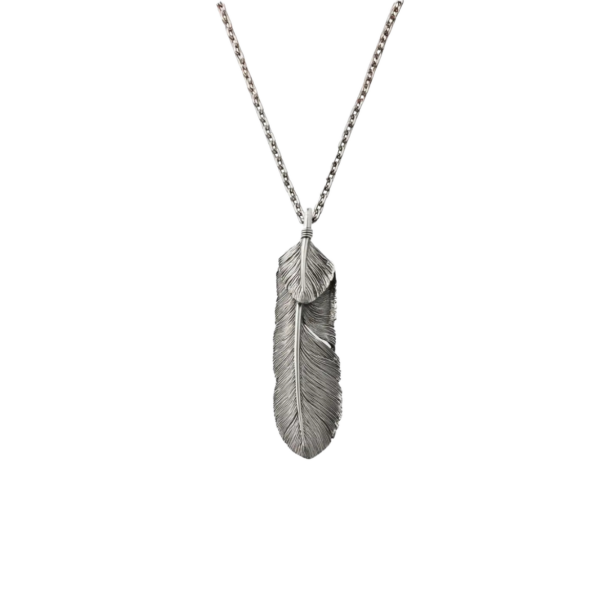 Saad Feather (facing Left) Silver 925 Pendant Top — No Color — front view