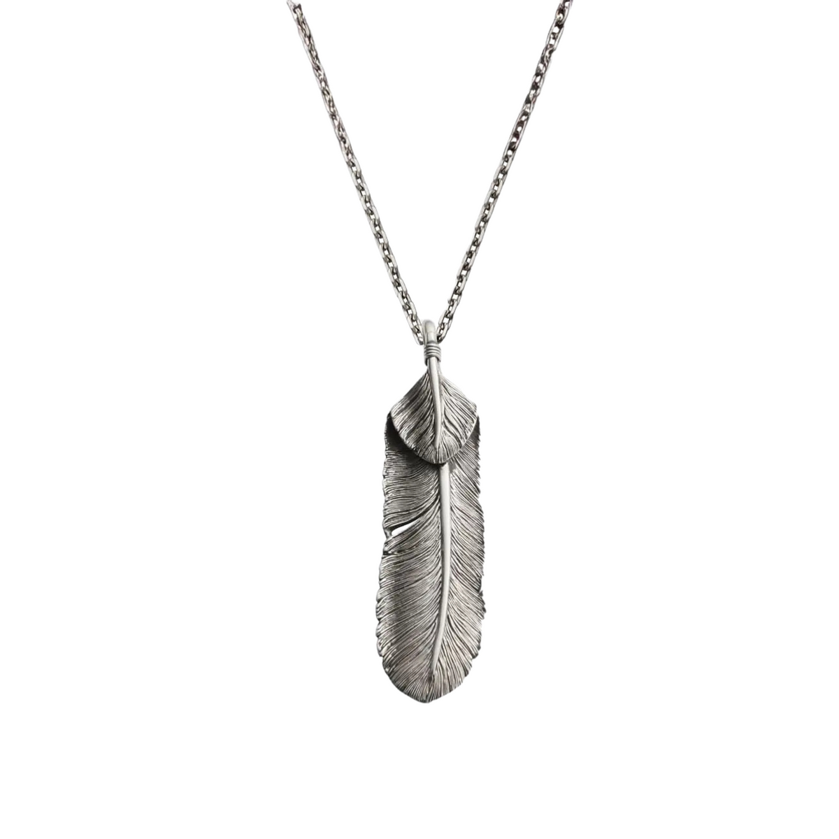 Saad Feather (facing Right) Silver 925 Pendant Top — No Color — front view