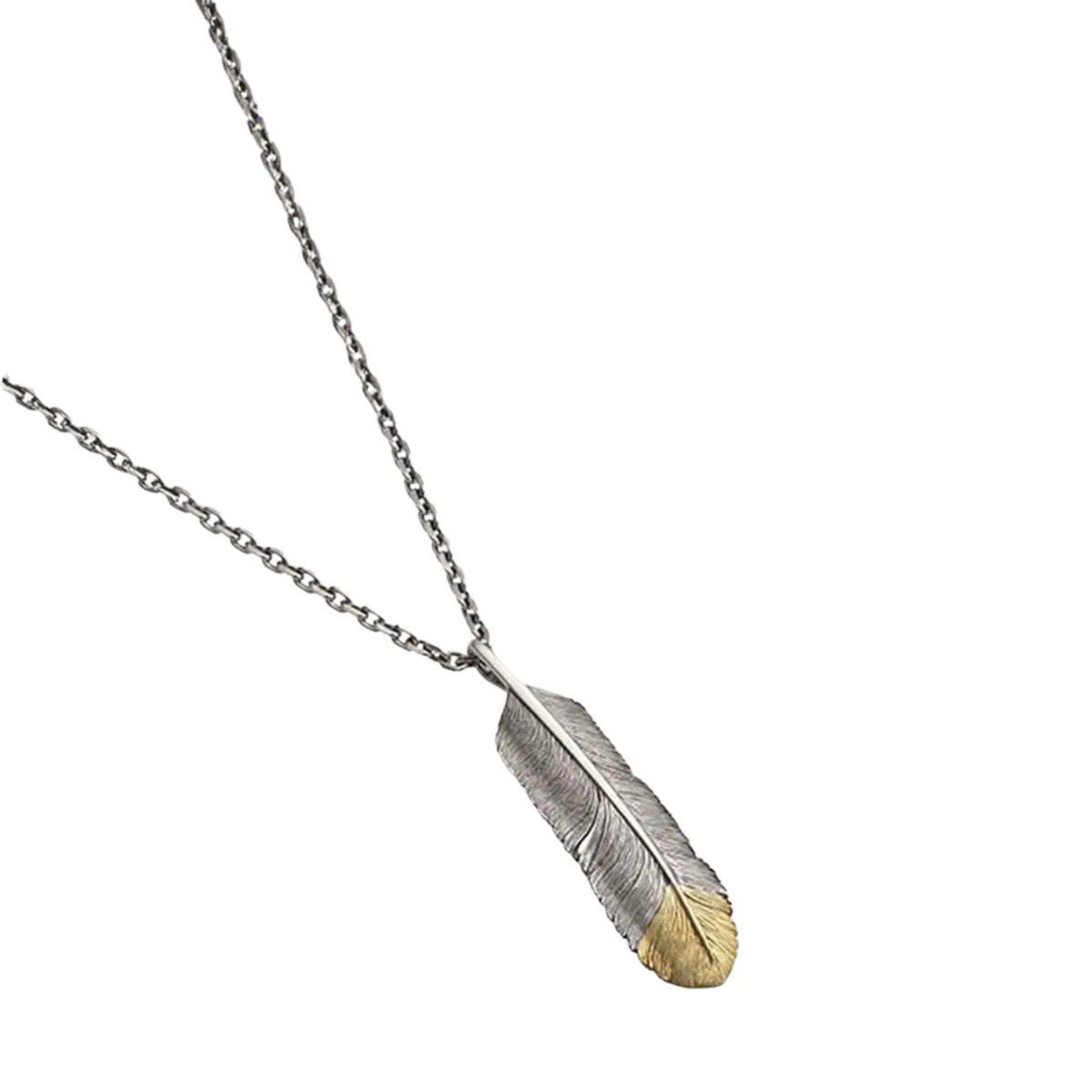 Saad Feather (facing Right) Silver 925 Pendant Top — No Color — front view