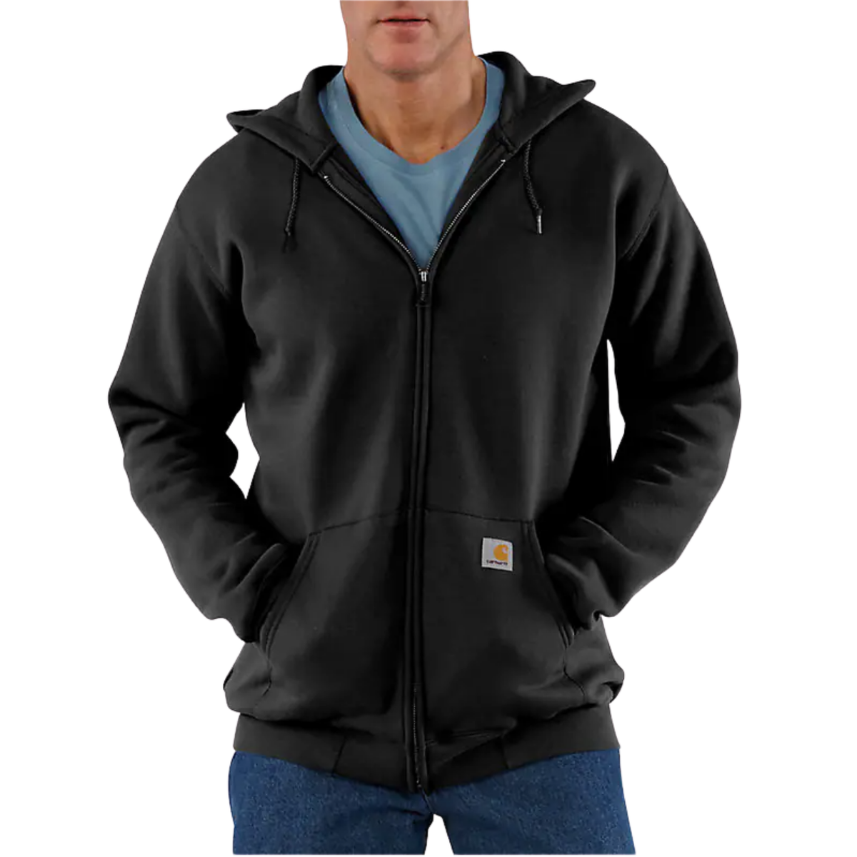 Carhartt Loose Fit Midweight Full-Zip Sweatshirt — Black — front view