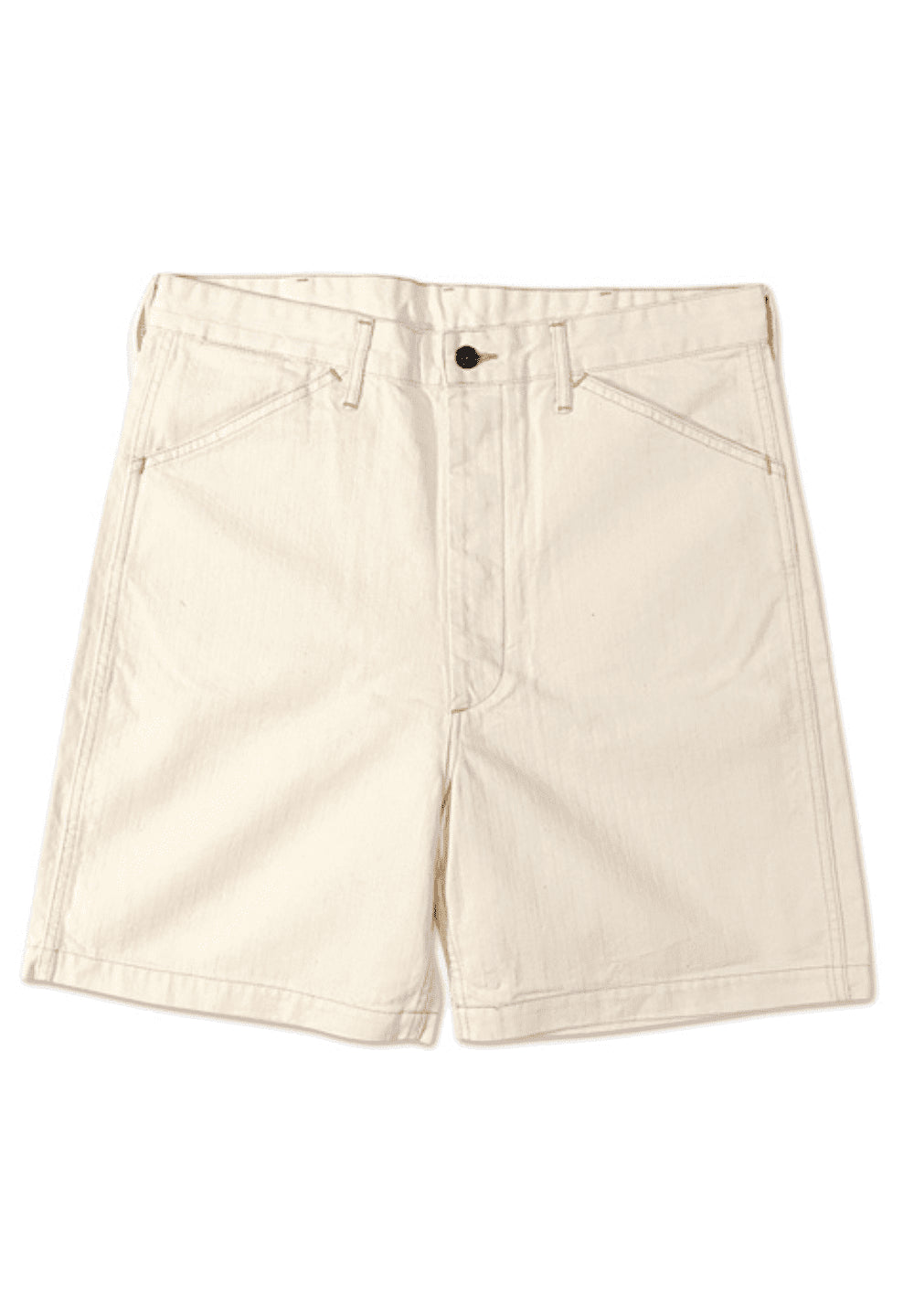 TCB Jeans 40'S Usmc Shorts Ecru Herringbone 10 Oz — Ecru — front view