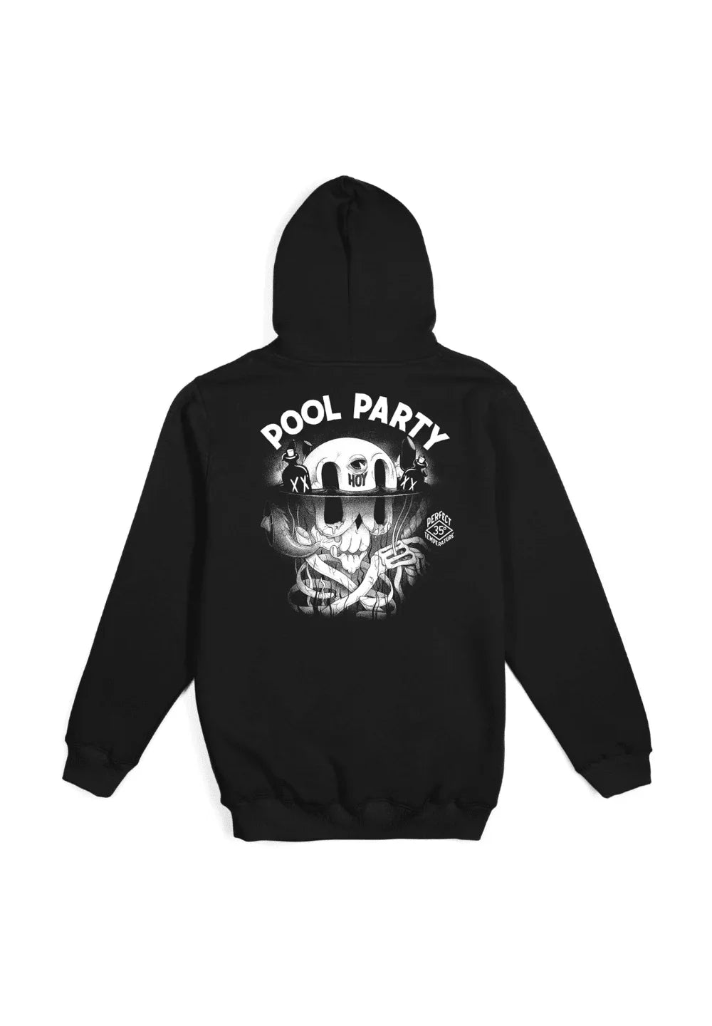 The Dudes Pool Party Hoody — Black — front view