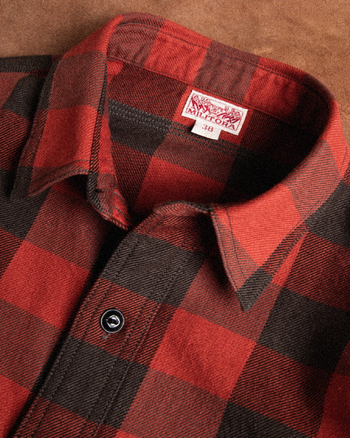 MILITORA LOT 206 1940S BUFFALO PLAID SHIRT - BLACK/RED
