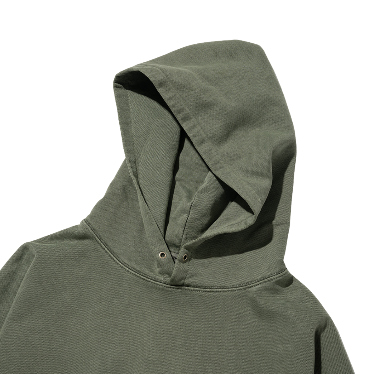 Uniform Bridge Basic Dyeing Sweat Hood — Pigment Olive — view 7