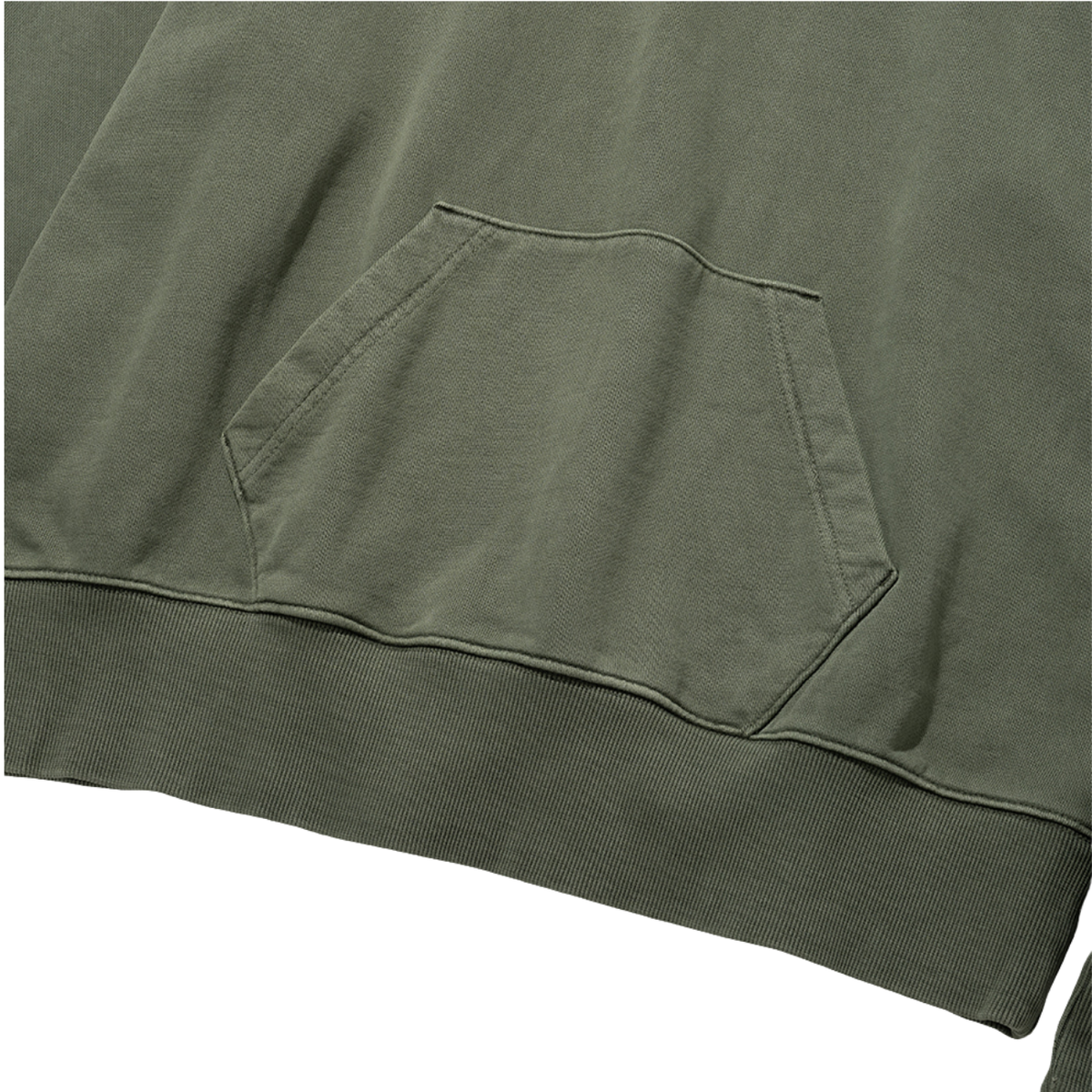 Uniform Bridge Basic Dyeing Sweat Hood — Pigment Olive — view 8