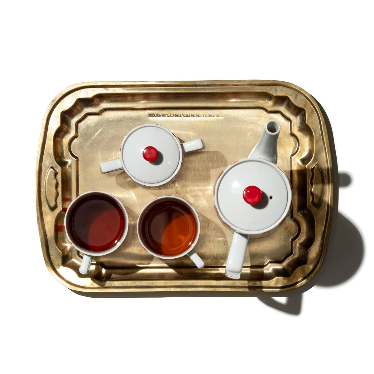 Puebco Brass Serving Tray — front view