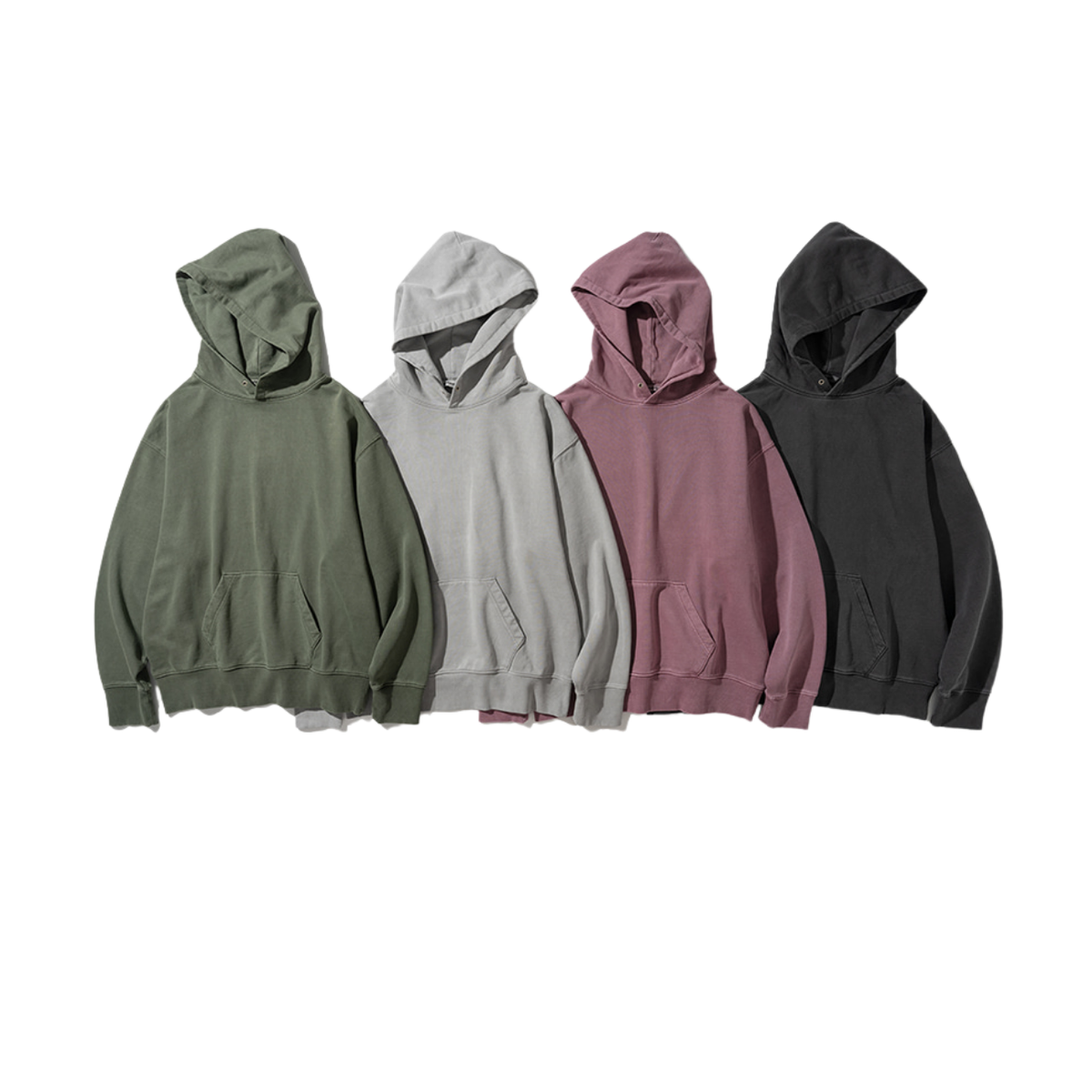 Uniform Bridge Basic Dyeing Sweat Hood — Pigment Olive — view 3