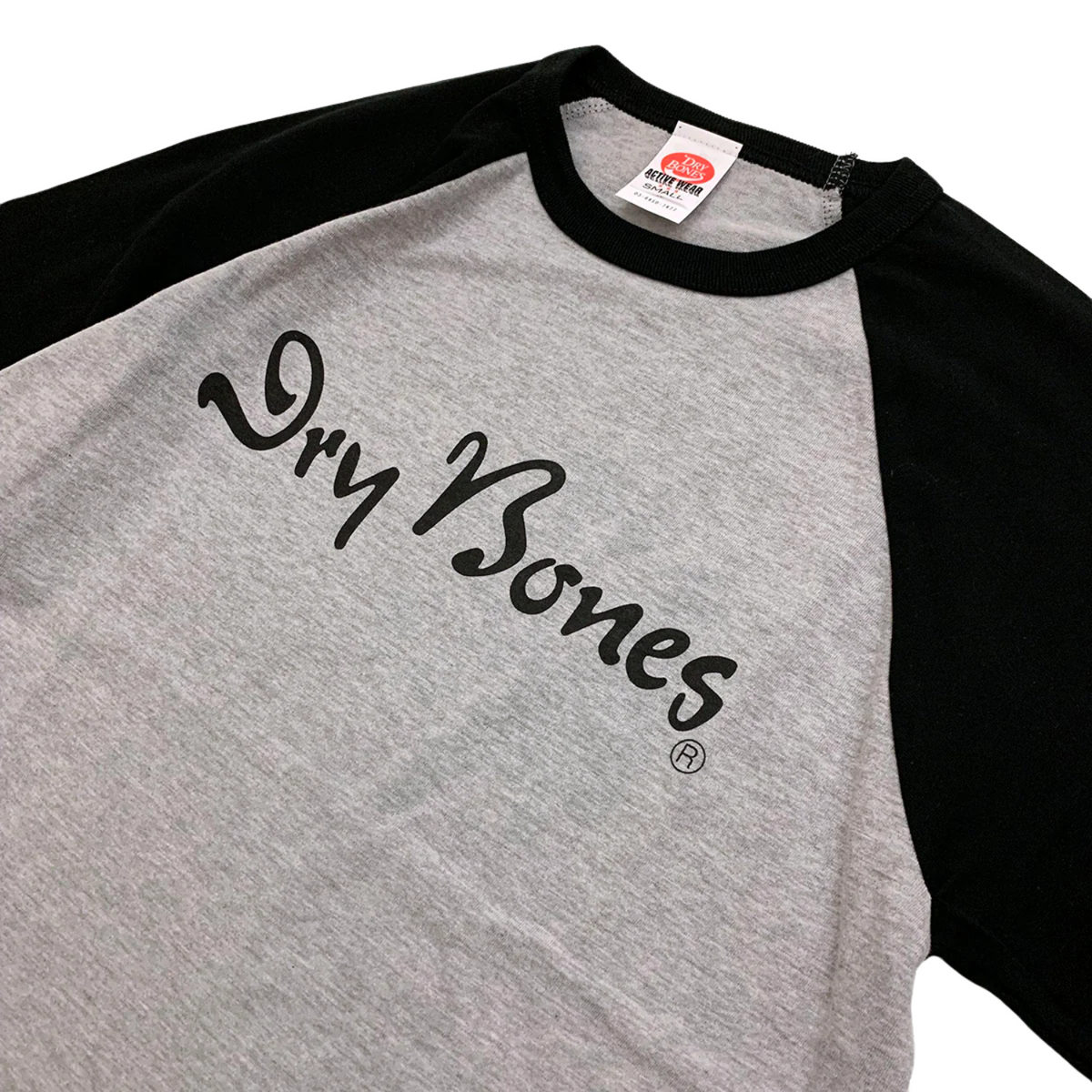 Dry Bones 3/4 Sleeve T-Shirt Logo — Gray/Black — view 3