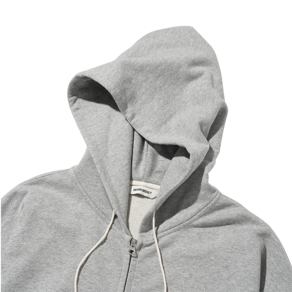 Uniform Bridge Basic Sweat Hood Zip Up — 8% Melange — view 7