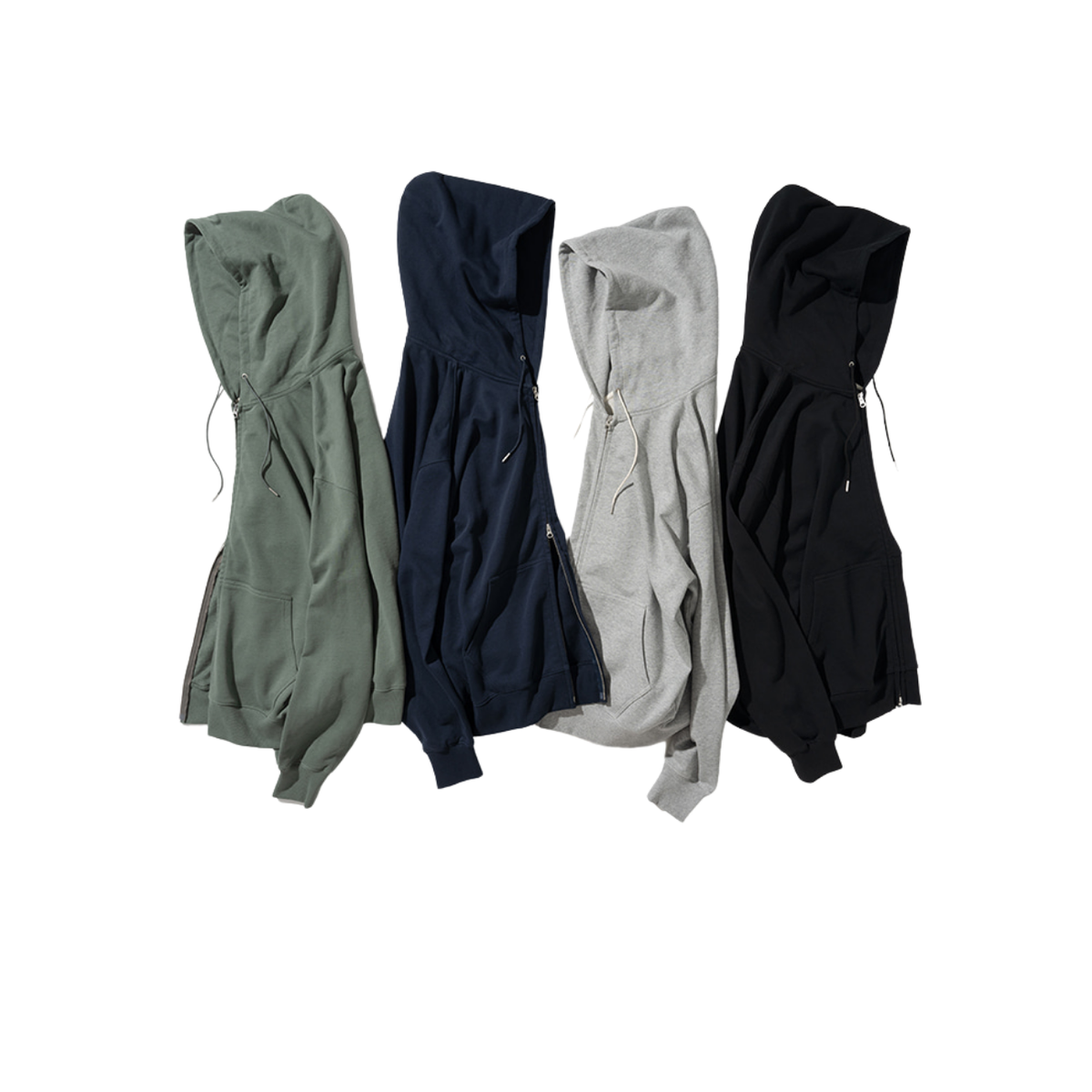 Uniform Bridge Basic Sweat Hood Zip Up — 8% Melange — view 3