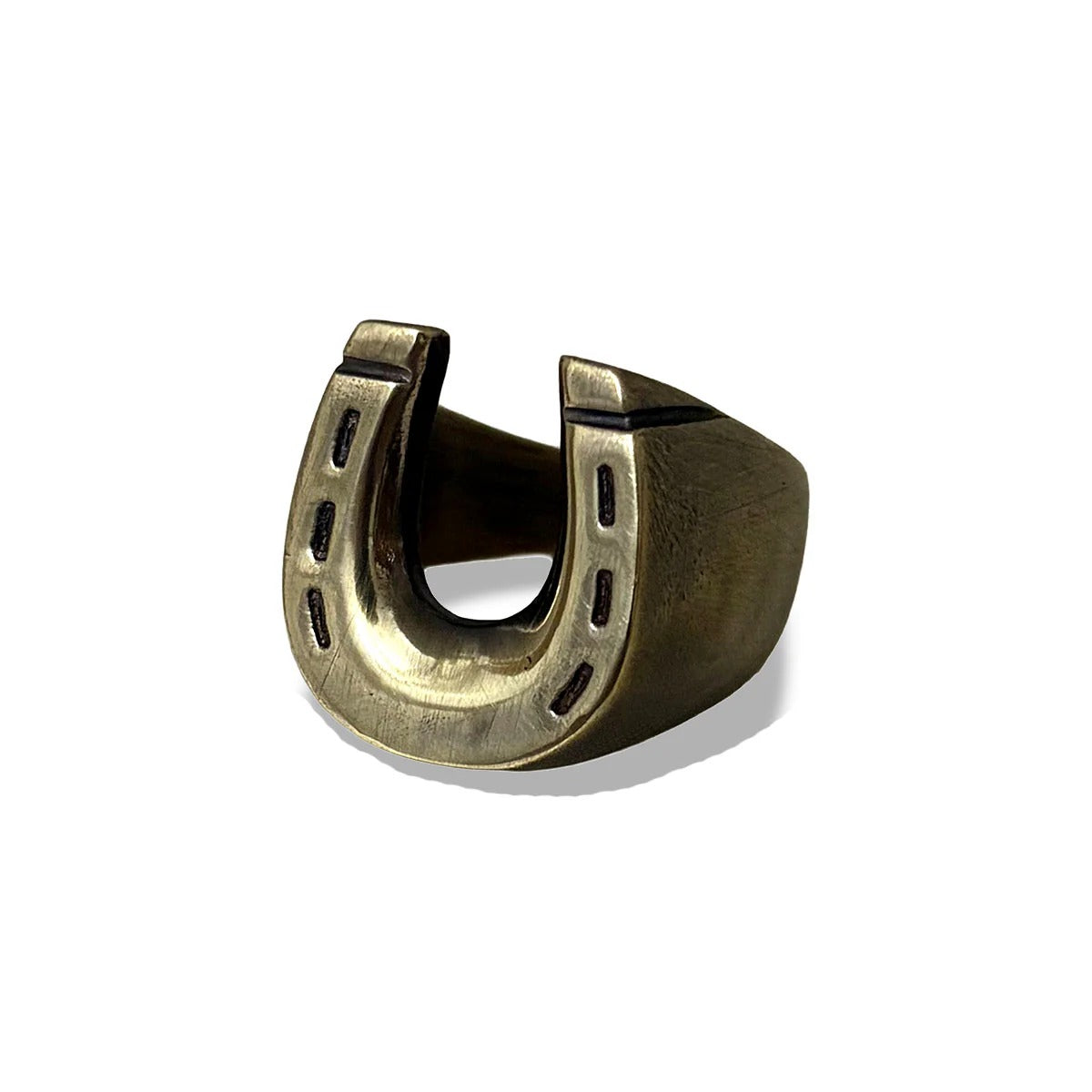 Dry Bones Brass Horse Shoe Ring — Brass — front view