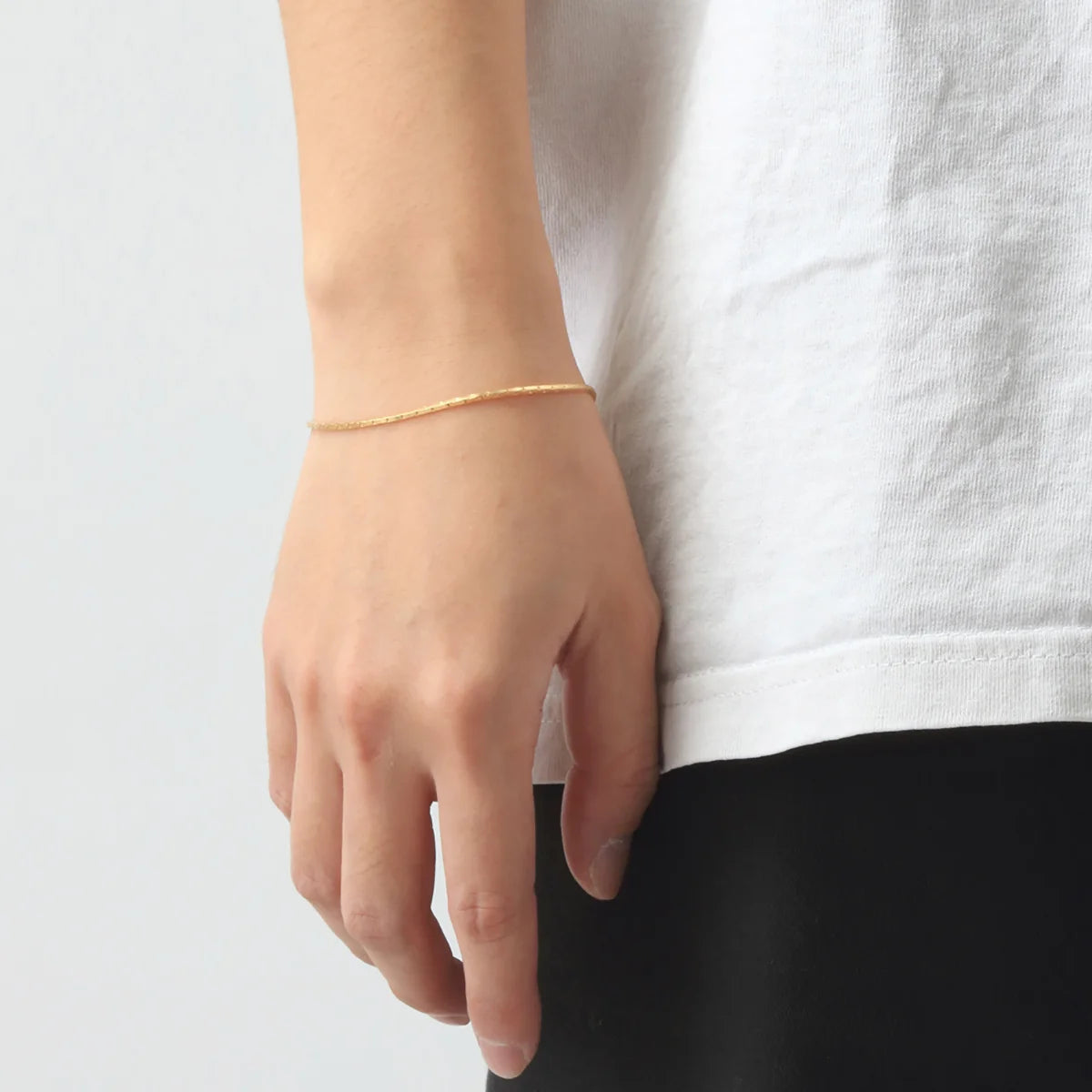 Saad 24K Gold Plated Snake Chain Bracelet — view 4