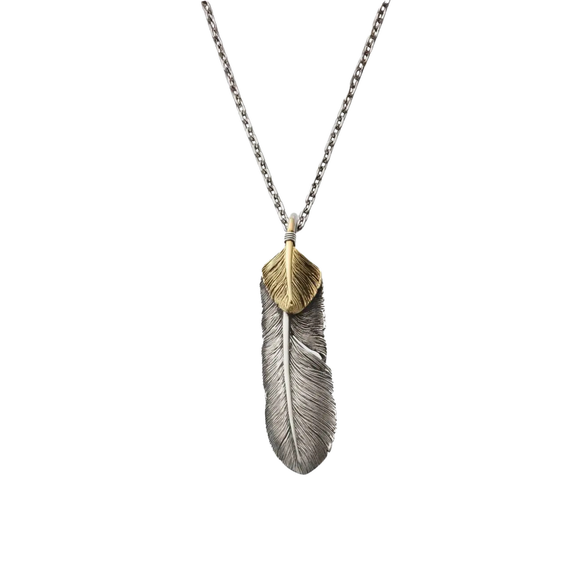 Saad Feather (facing Left) Silver 925 Pendant Top — No Color — front view