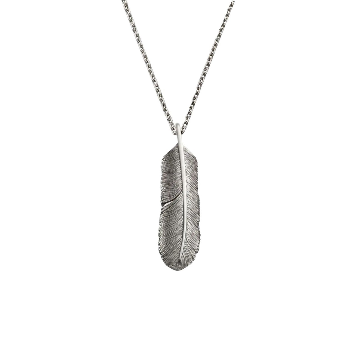 Saad Feather (facing Right) Silver 925 Pendant Top — No Color — view 3