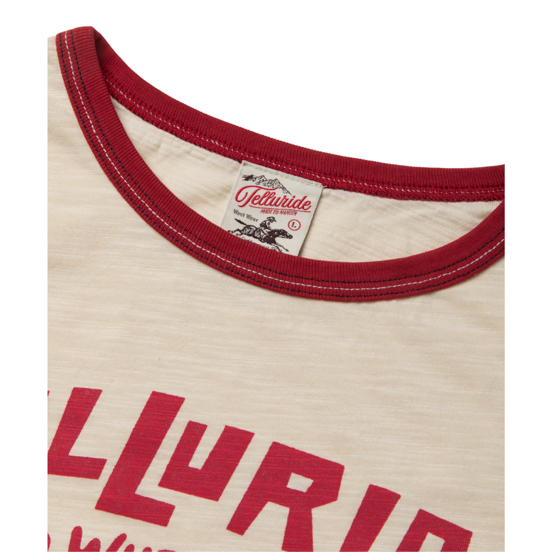 Telluride - Ringer Tee One Soul — White/Burgundy — view 3