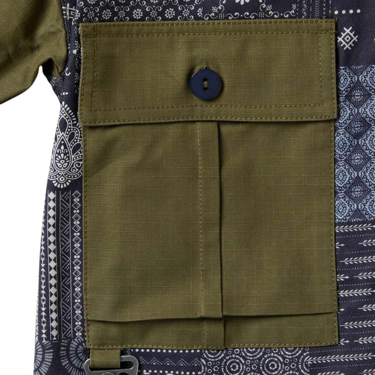 Union Labs Patch Up P43 Short Sleeve Shirt — Olive — view 3