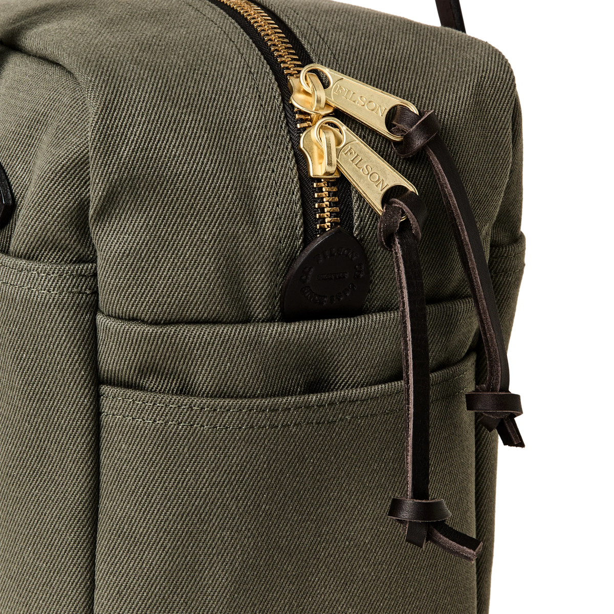 Filson Rugged Twill Zipper Tote Bag — Otter Green — view 4