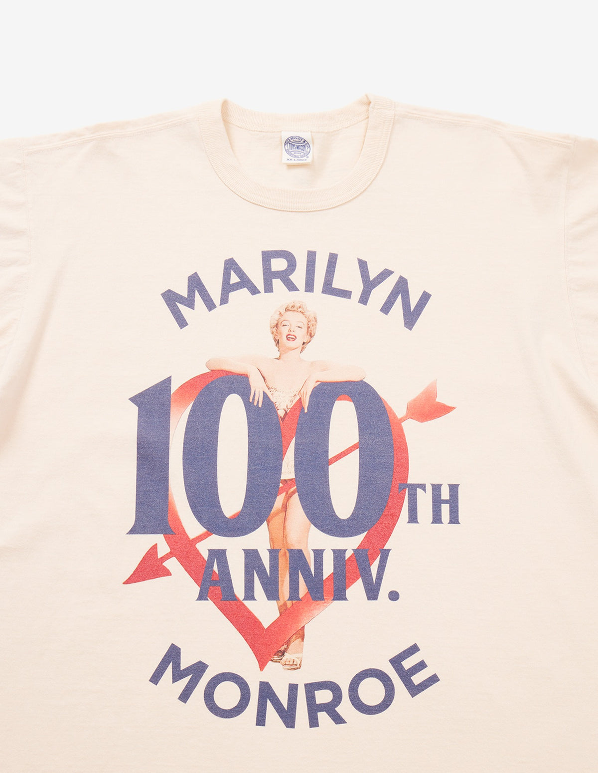 TOYS MCCOY MARILYN MONROE TEE ARROW SHOT HEART - NATURAL