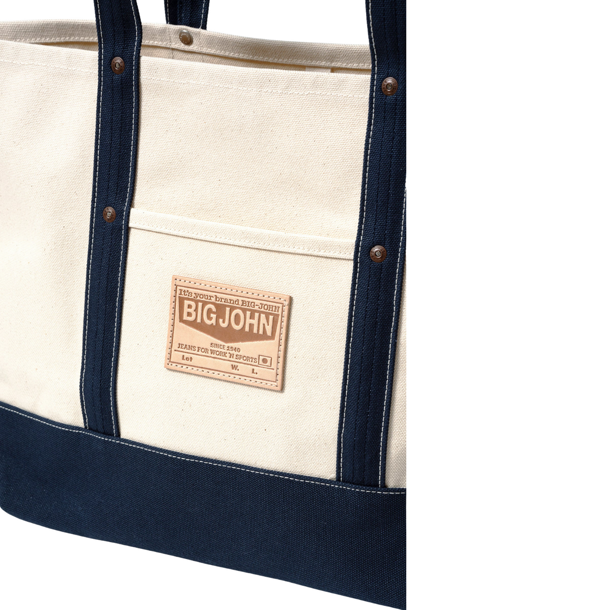 Big John VBTT45 Canvas Tote Bag — Kinari/Navy — view 4