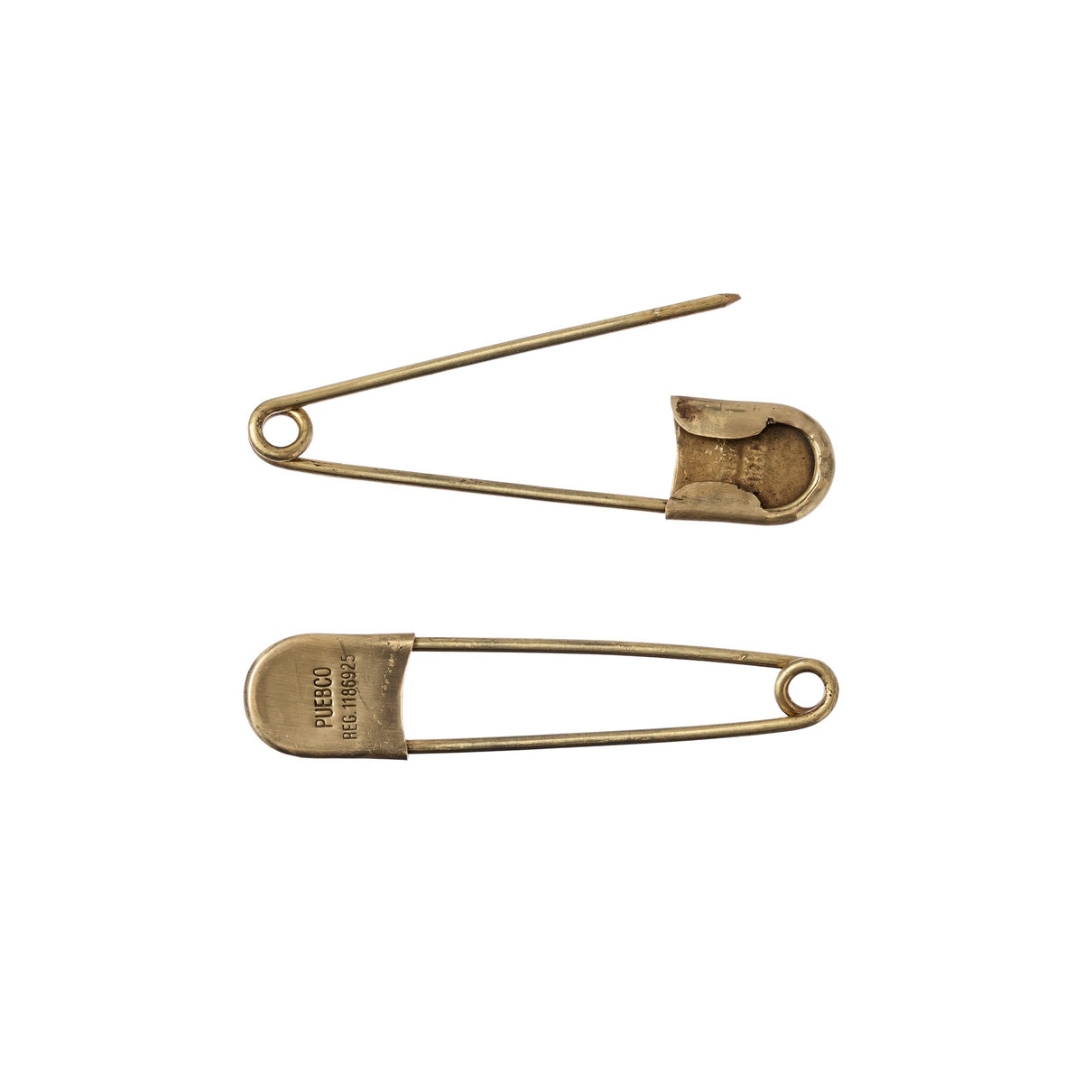 Puebco Brass Safety Pin 13cm — front view