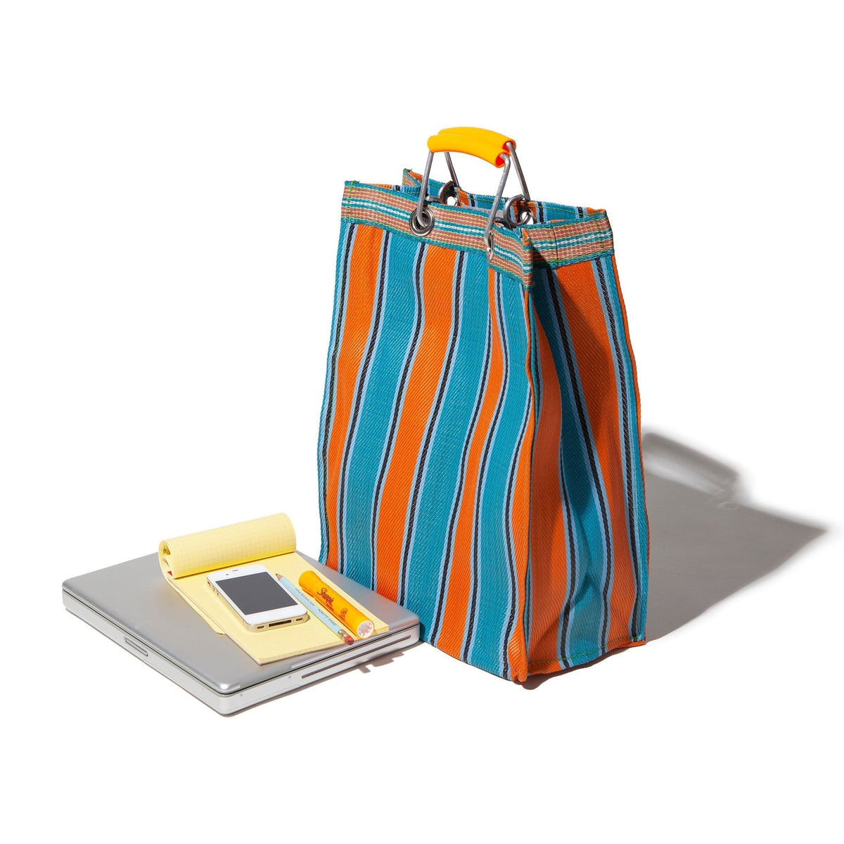 Puebco Recycled Plastic Stripe Bag / Rectangle D15 — front view