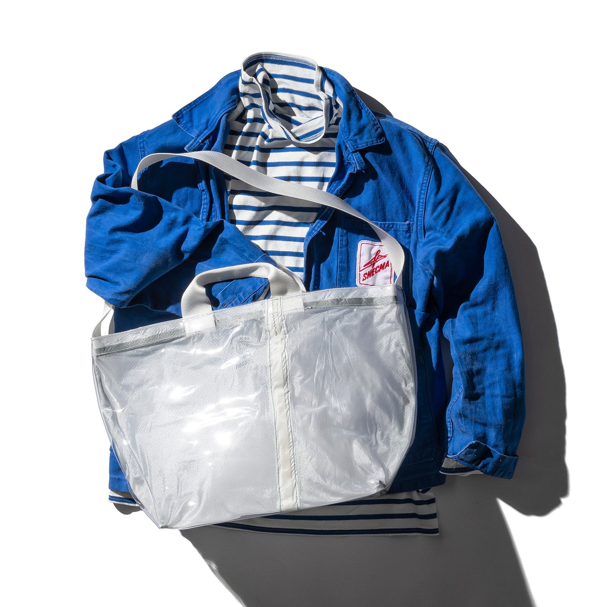 Puebco Covered Parachute Shoulder Bag — White — front view