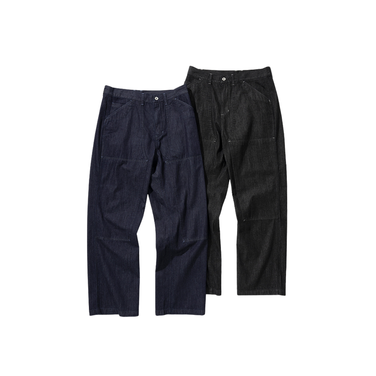 Uniform Bridge Double Knee Denim Pants 6.2oz — Indigo Rinsed — view 8
