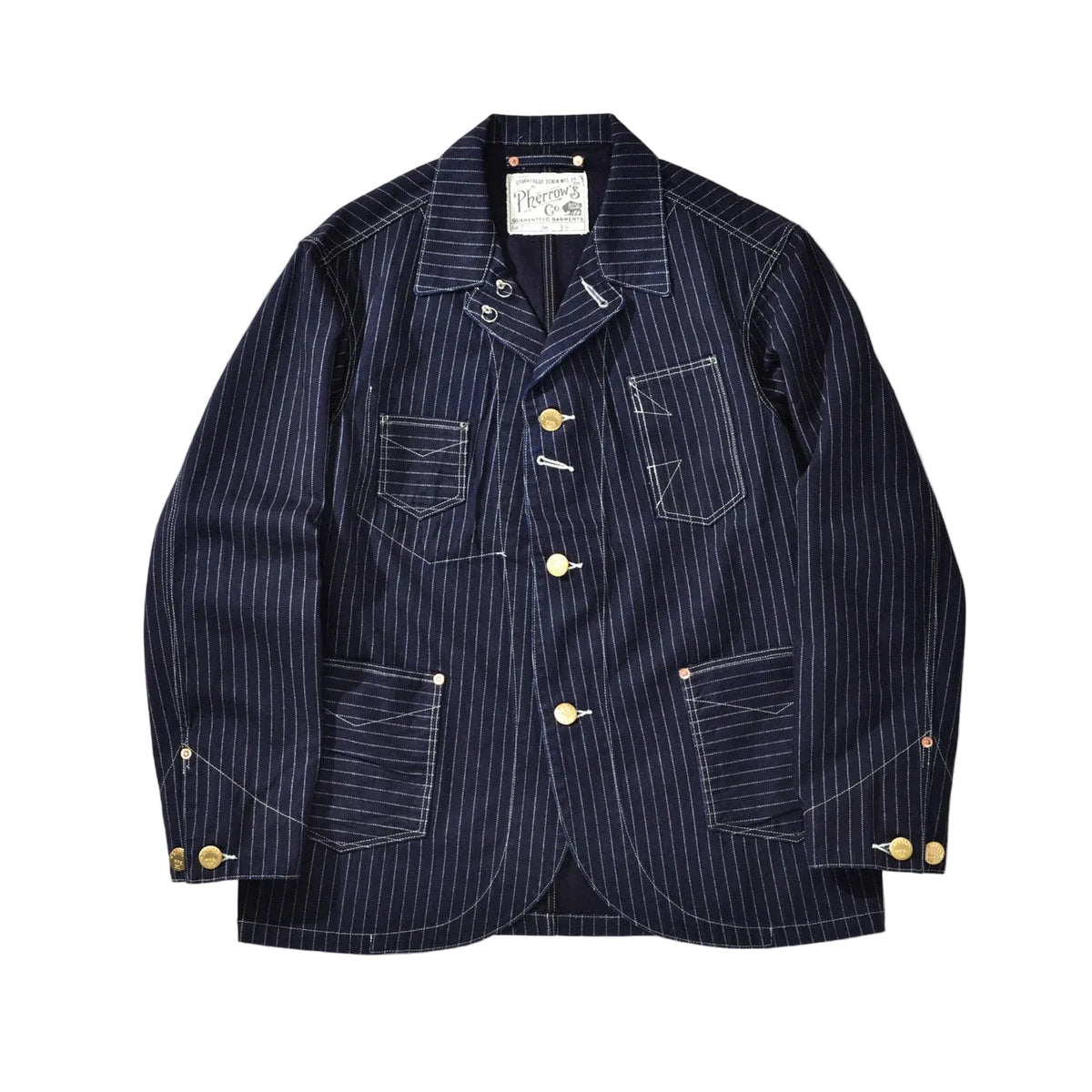 PHERROWS 1920S COVERALL JACKET - INDIGO-WABASH