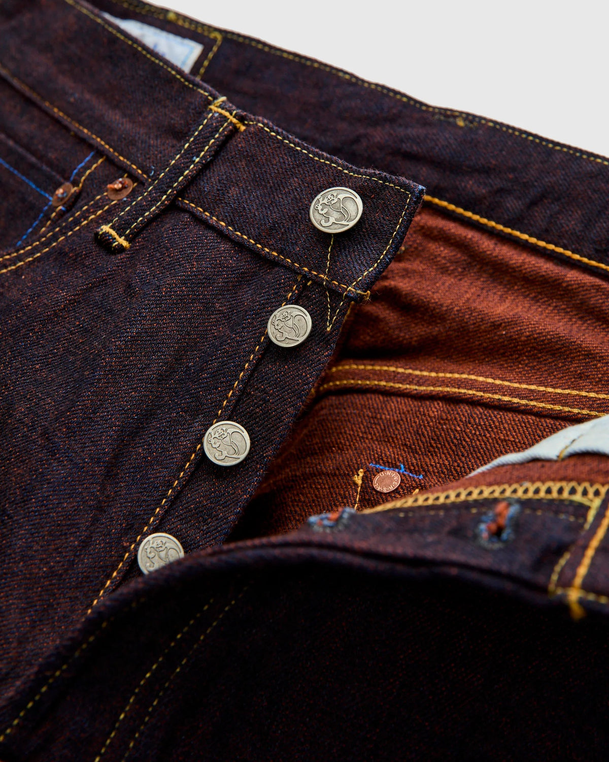 Tanuki Kakishibu Loose Straight — Indigo X Kakishibu — view 3