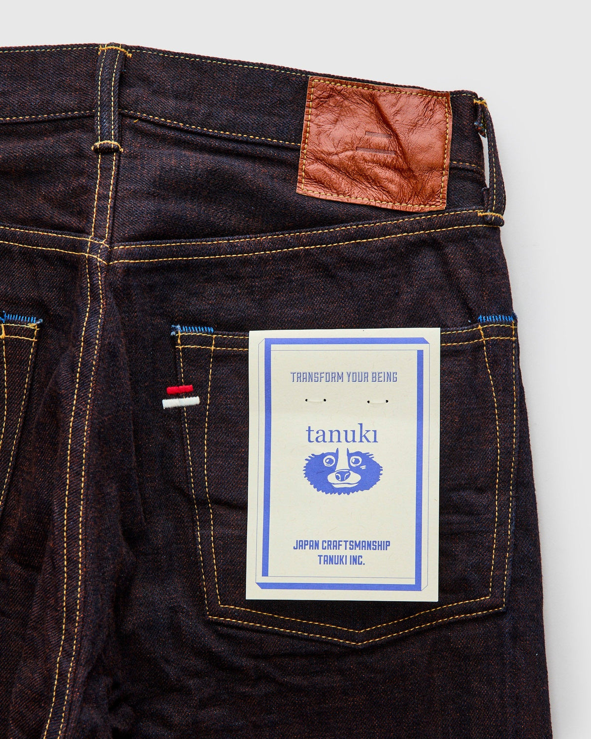 Tanuki Kakishibu Loose Straight — Indigo X Kakishibu — view 4