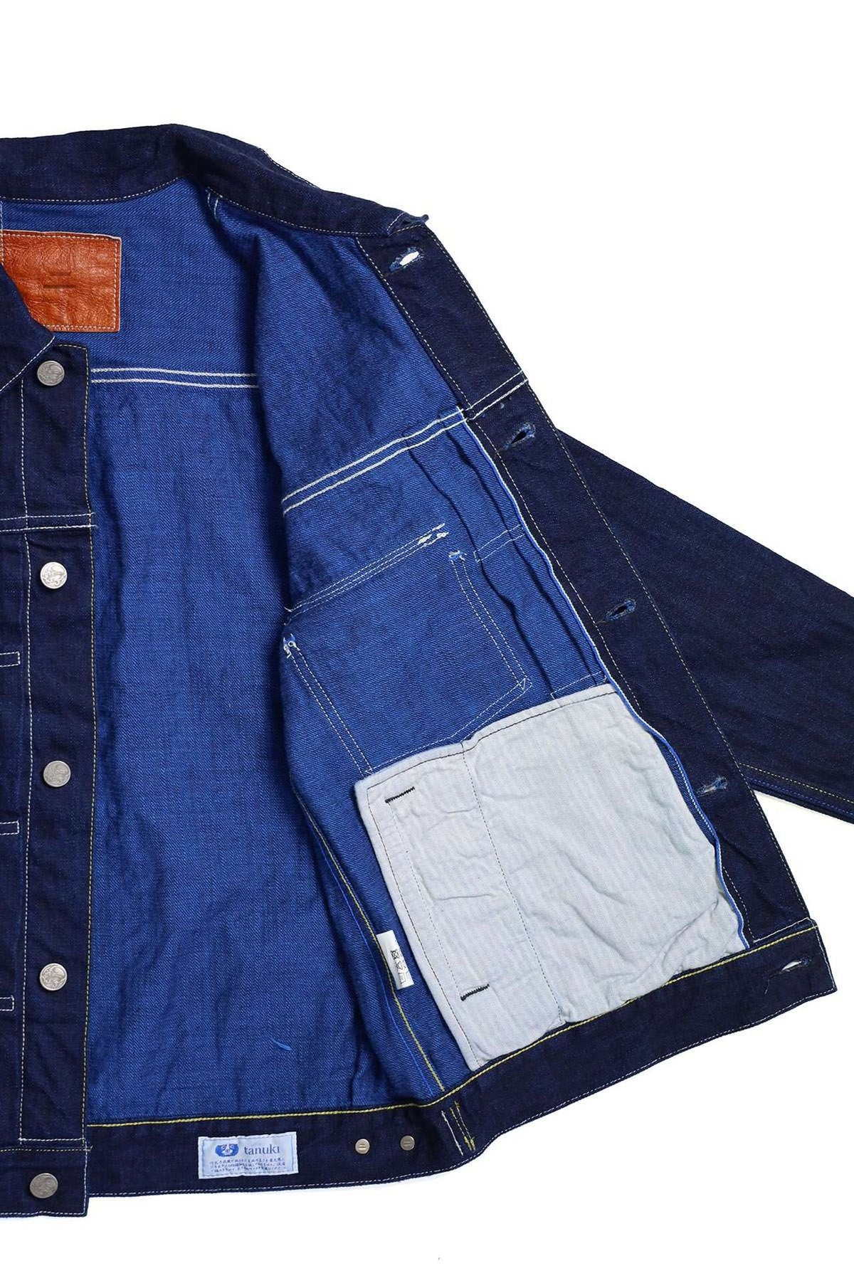 Tanuki Kakishibu Type 2 Jacket — Indigo X Kakishibu — view 3