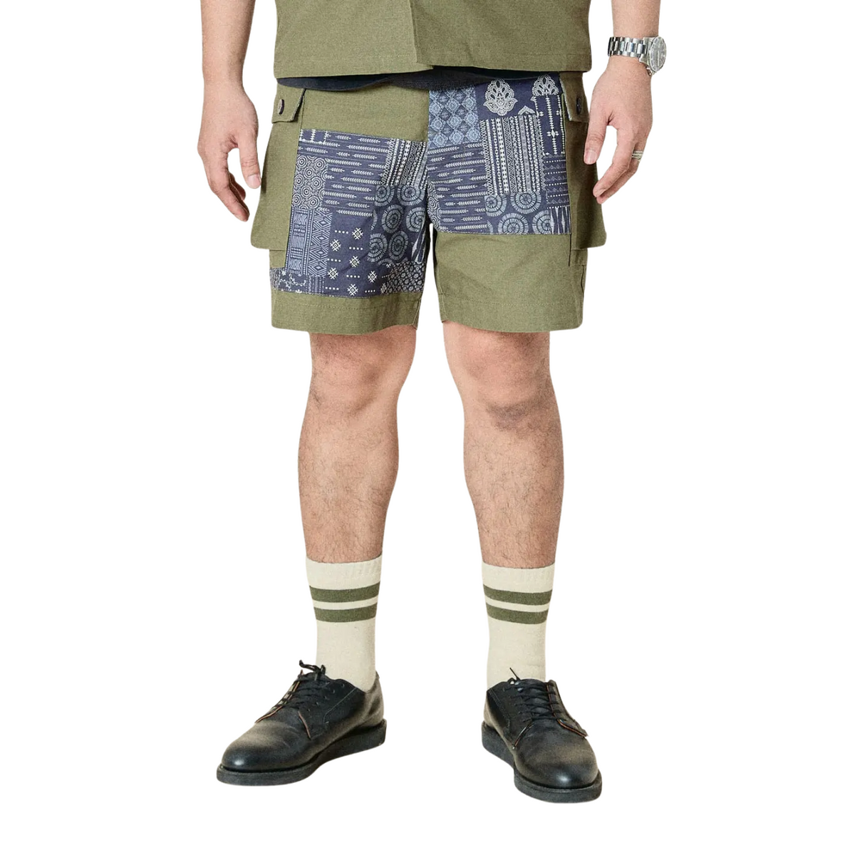 Union Labs Patch Up P43 Shorts — Olive — view 5