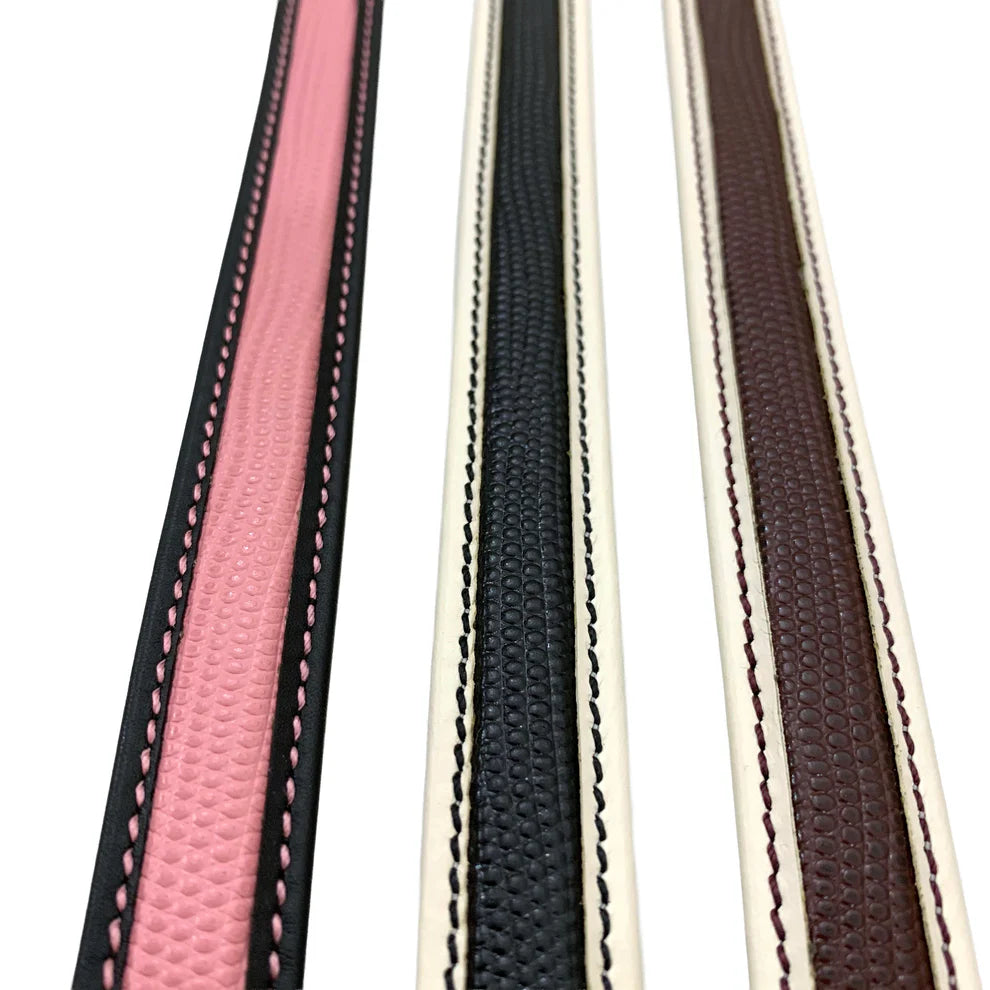 Dry Bones Lizard Emboss Belt — White/Brown — view 5