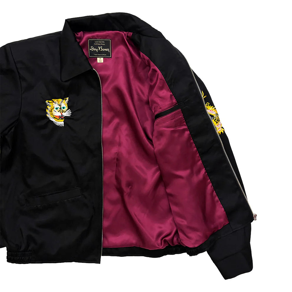 Dry Bones Embroidered Jacket Fukurokuju — Black — view 5