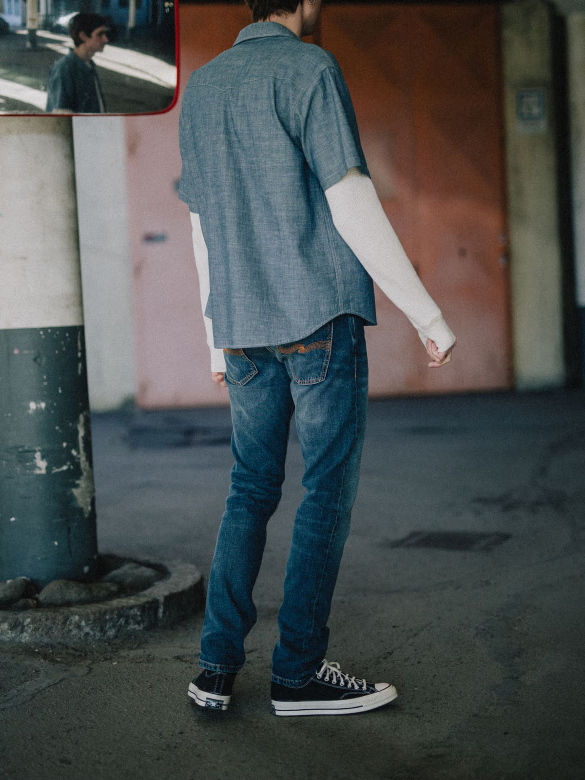 Nudie Jeans Grim Tim — Indigo Myth — front view