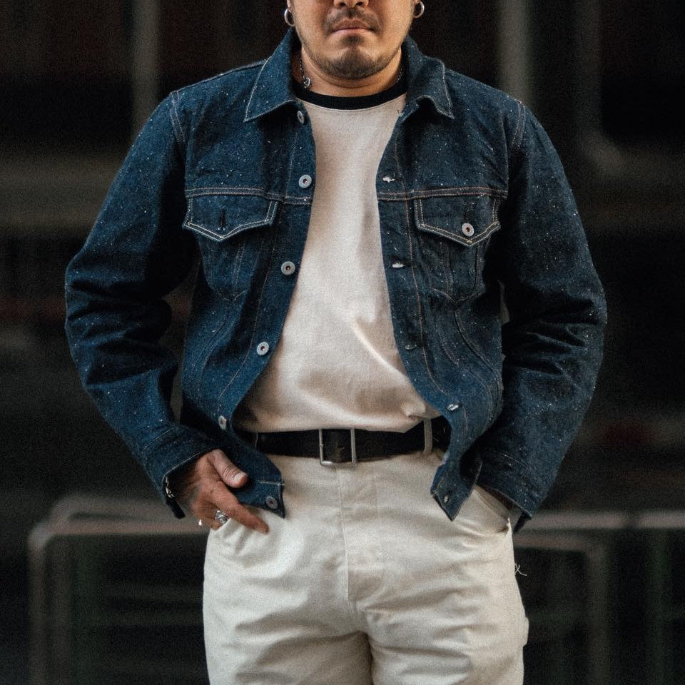 Graph Zero Jean Jacket 3RD Type — Nep Yarn — front view