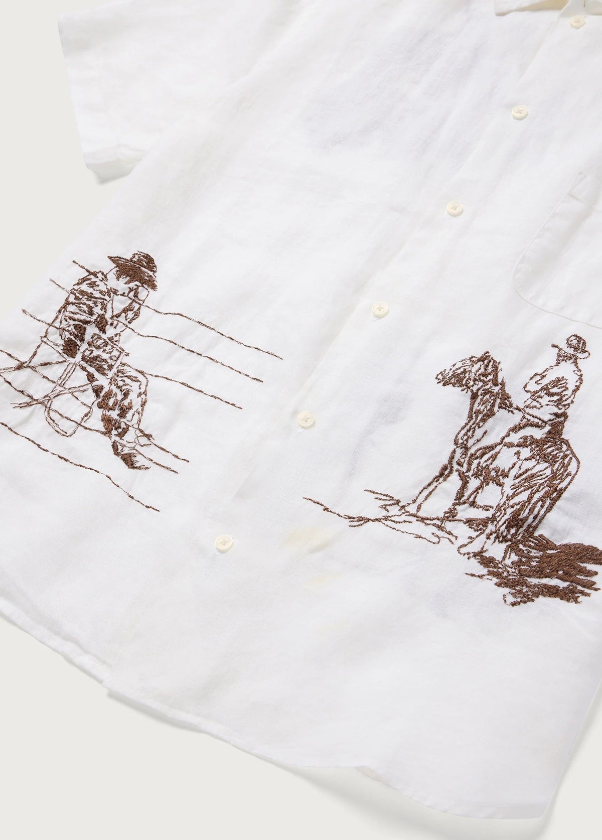 One Of These Days Remember Me Camp Shirt — Ivory — view 3