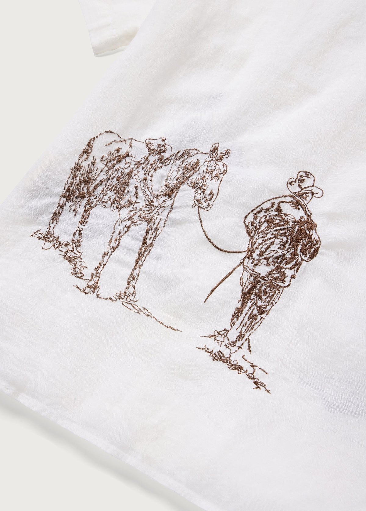 One Of These Days Remember Me Camp Shirt — Ivory — view 4