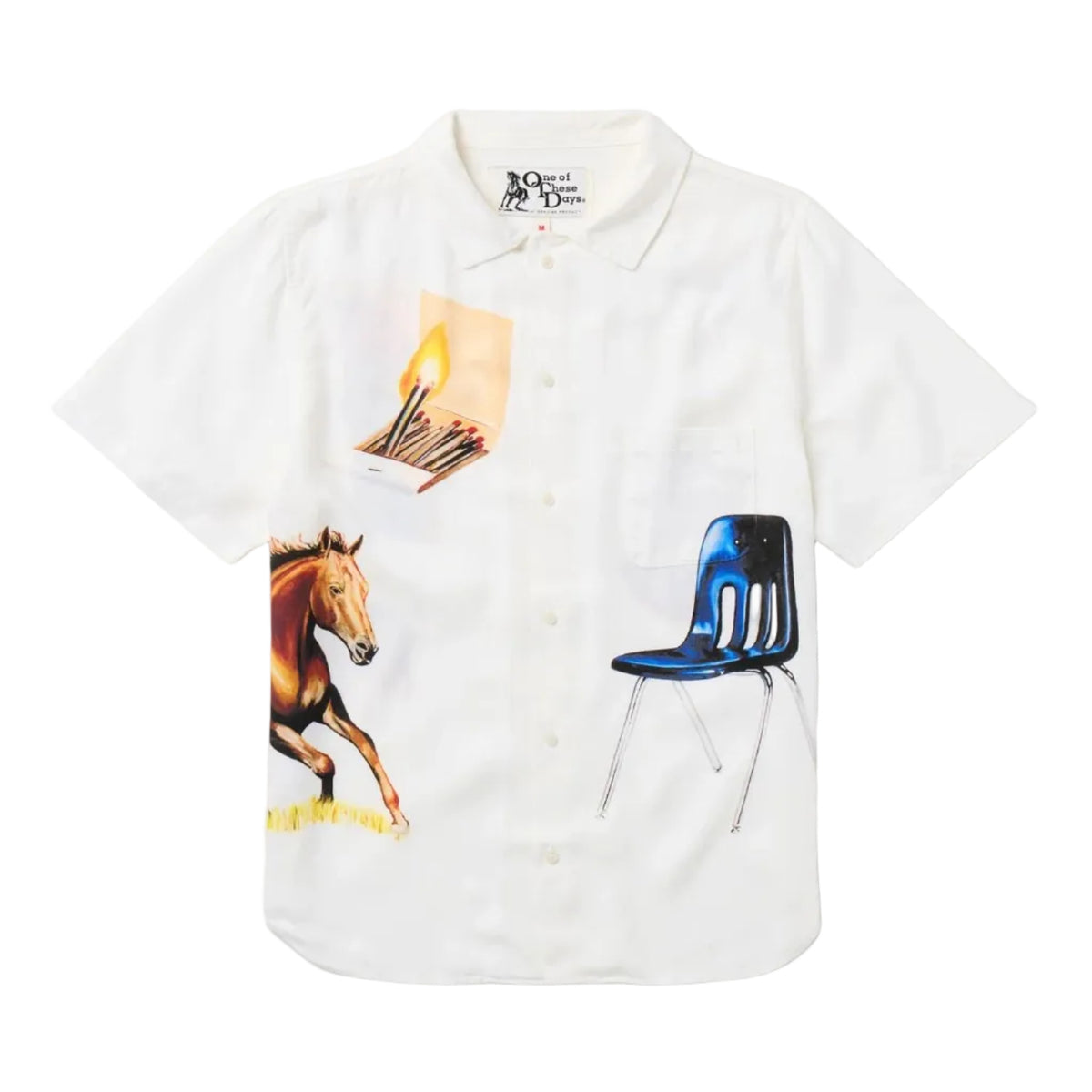 One Of These Days I Never Believed In Much But I Believe In You Camp Shirt — Ivory — front view