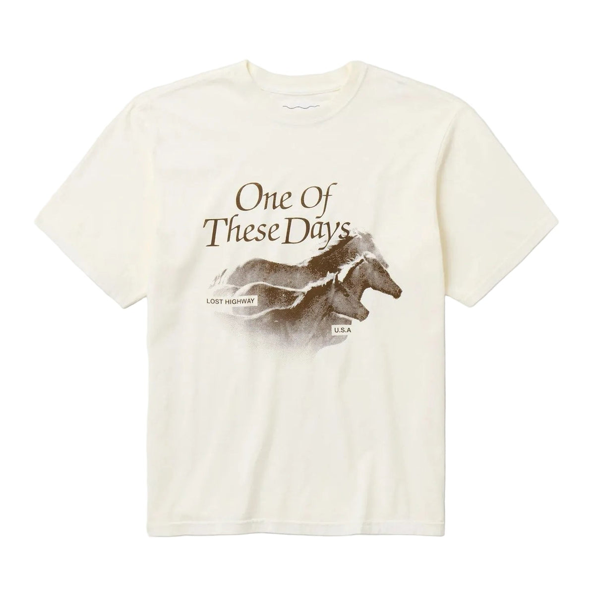 One Of These Days Lost Highway T-Shirt — Bone — front view