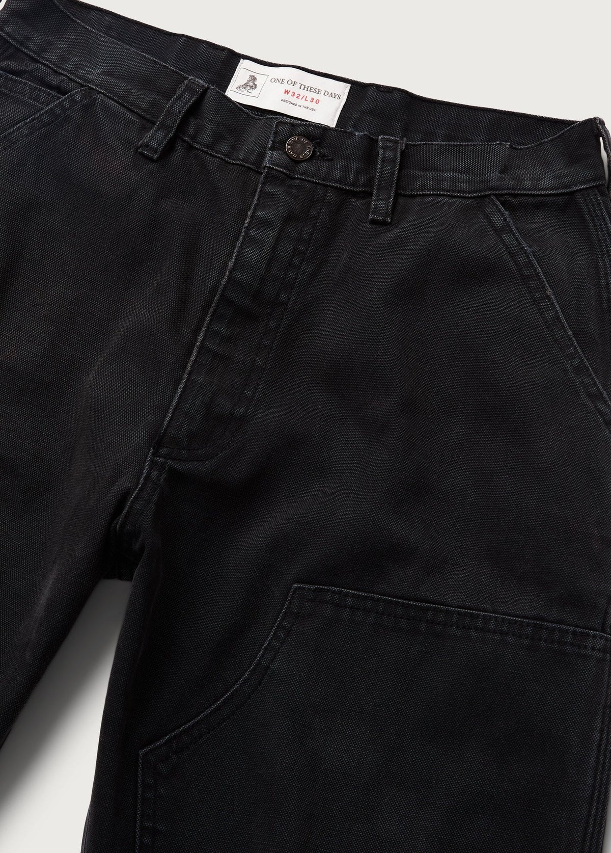One Of These Days Canvas Double Knee Pants — Washed Black — view 3