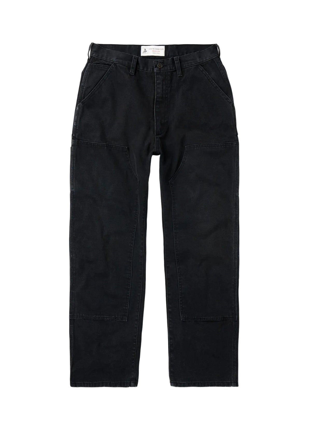 One Of These Days Canvas Double Knee Pants — Washed Black — front view