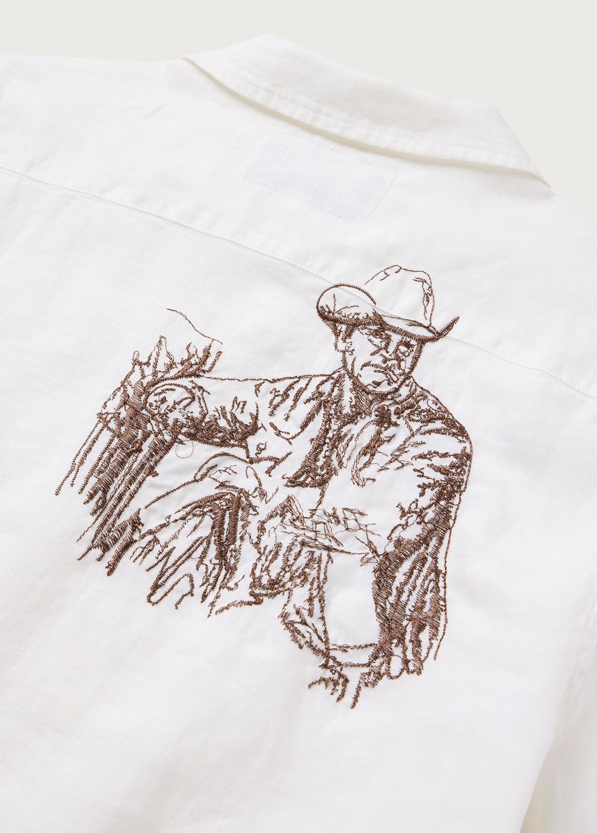 One Of These Days Remember Me Camp Shirt — Ivory — view 5