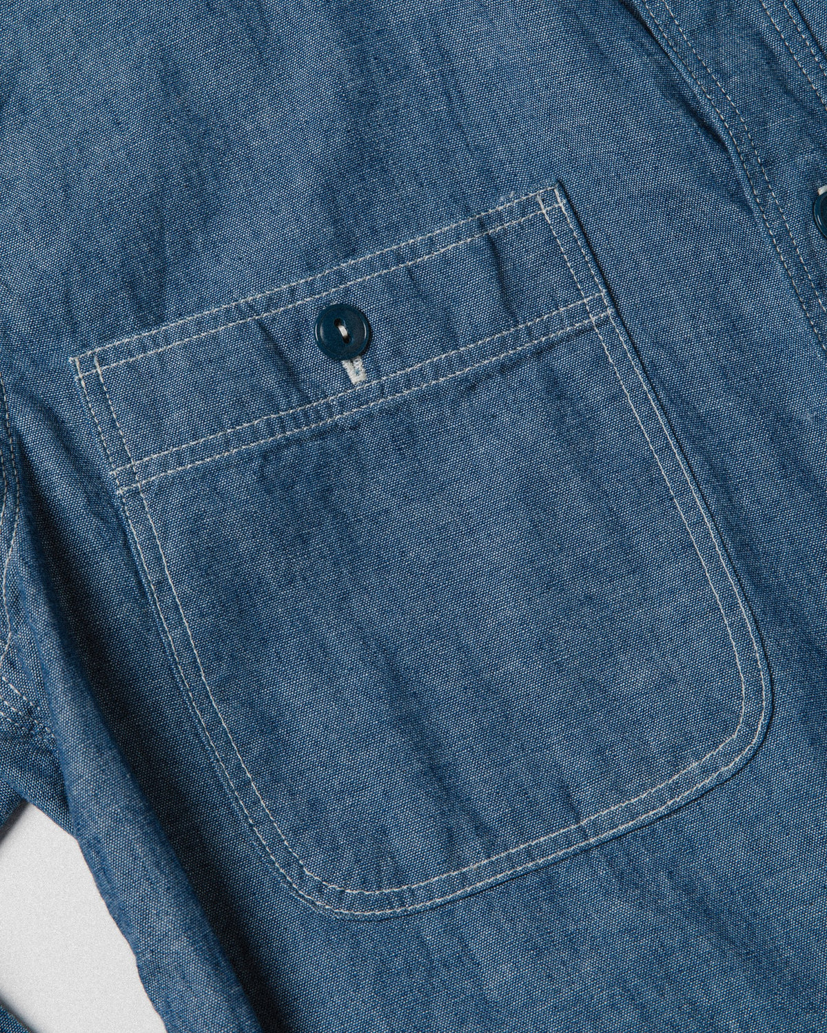 orSlow Slim Fit Chambray Work Shirt — Chambray — view 4